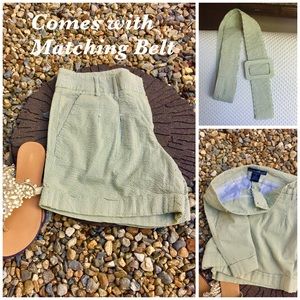 Shorts Green&White Seersucker Style size 8